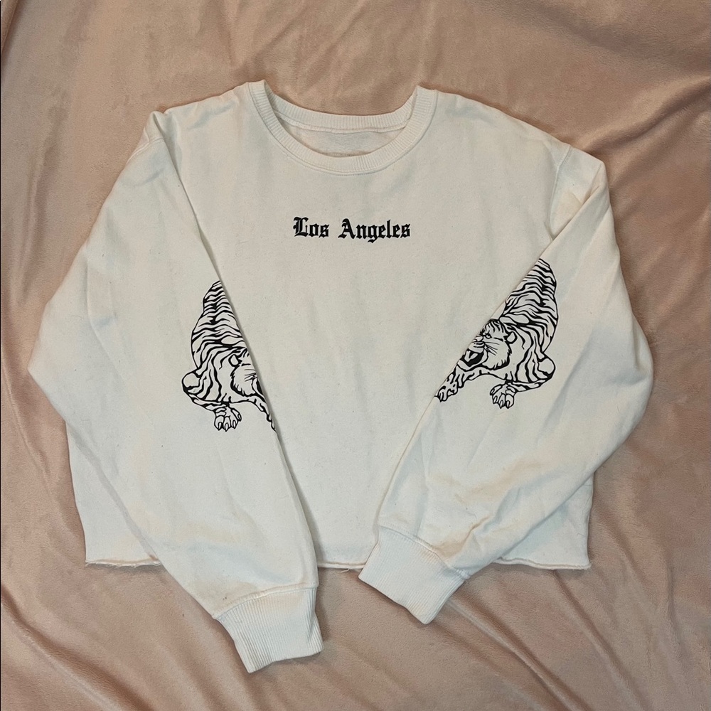 cropped crew neck